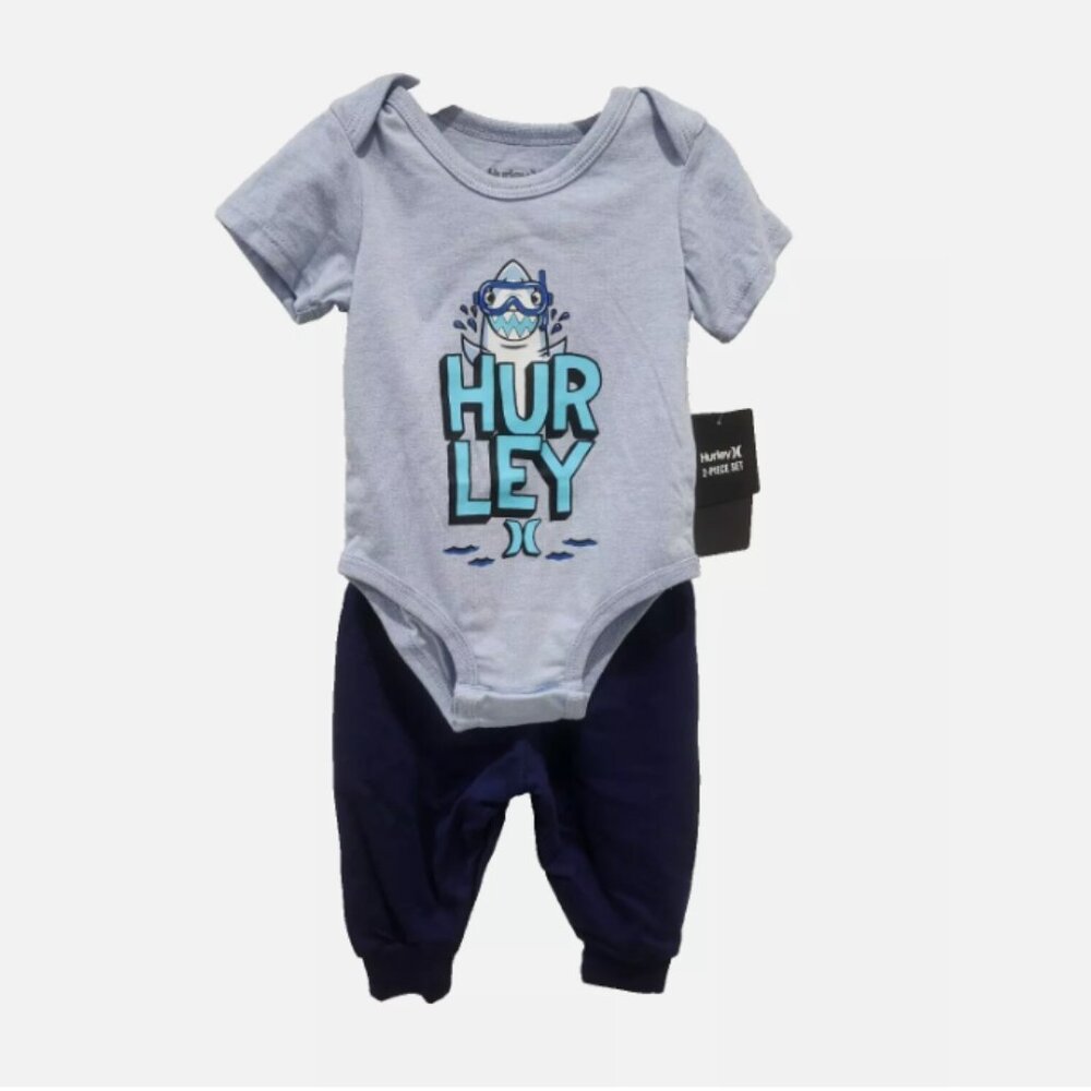 Hurley Boys 2 Piece Set Long Sleeve Sweats Blue 6M